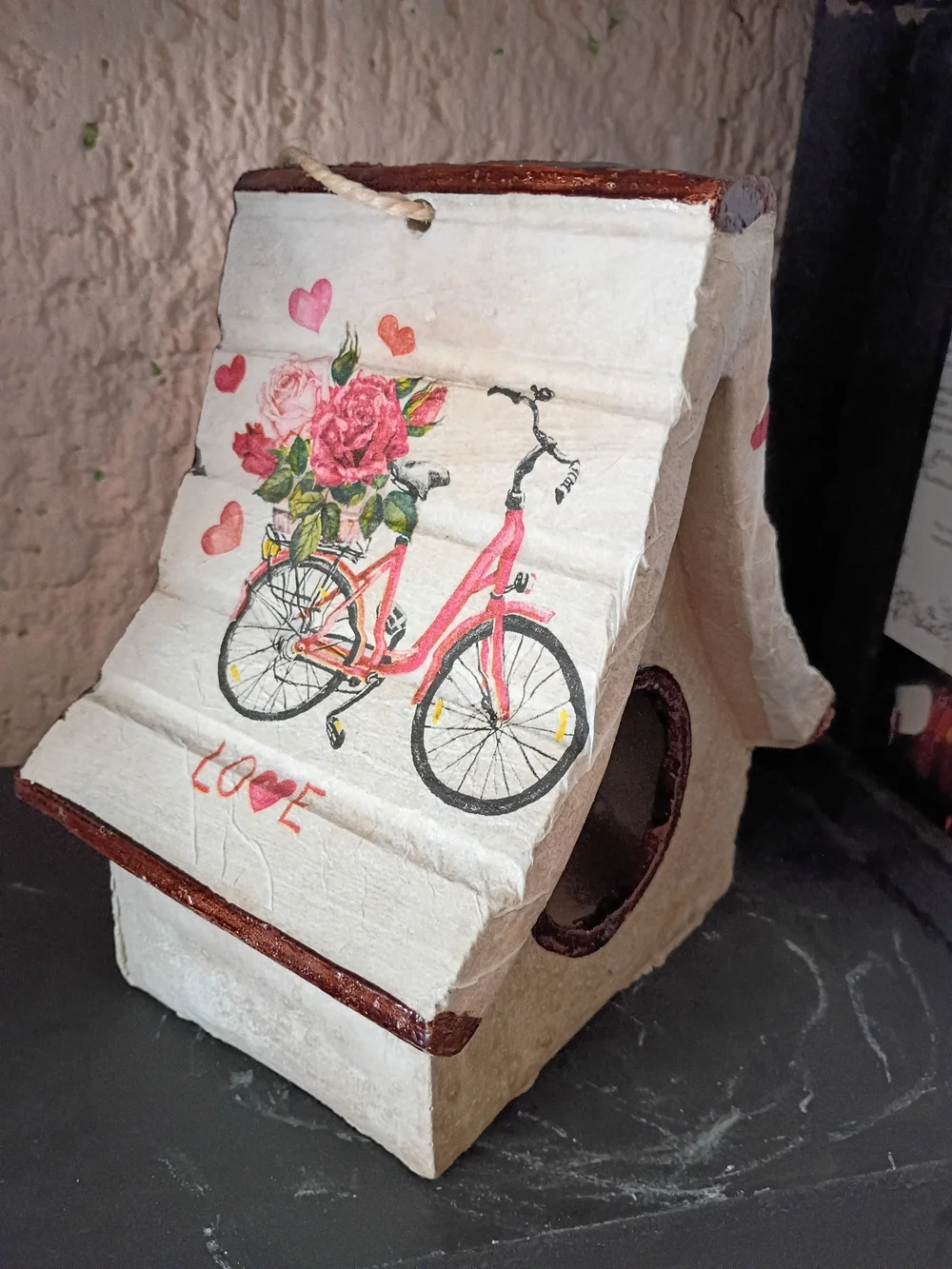Pink Bicycle Floral Wall Hanging - Home Wall Decor
